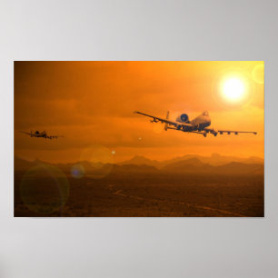 Póster Puesta del sol del desierto A-10