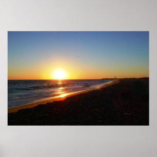 Póster Puesta del sol del horizonte de Cape May New