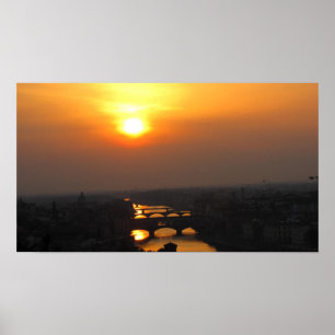 Póster Puesta del sol del verano de Florencia