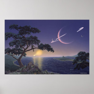 Póster Puesta del sol doble