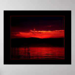 Póster Puesta del sol en Balaton