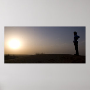 Póster Puesta del sol en el desierto