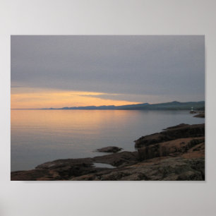 Póster Puesta del sol en el lago Superior