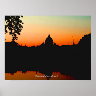 Póster Puesta del sol en la Ciudad del Vaticano