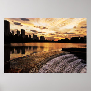Póster Puesta del sol en la ciudad Londrina