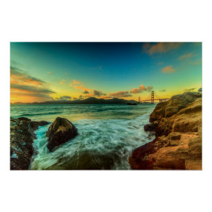 Póster Puesta del sol en la playa del panadero