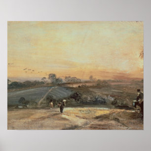 Póster Puesta del sol otoñal de John Constable el  