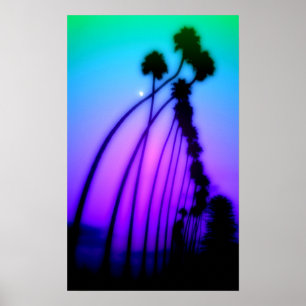 Póster Puesta del sol psicodélica