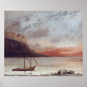 Póster Puesta del sol sobre el lago Leman, 1874