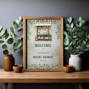 Póster Puesto de granja del mercado de agricultores Bienv