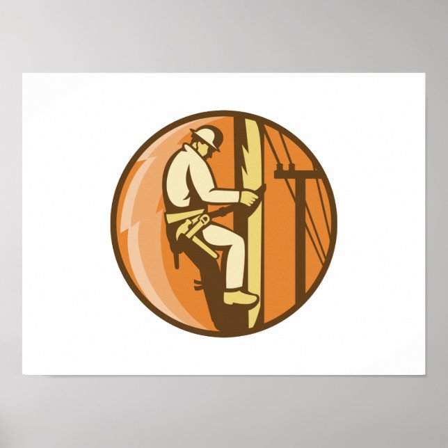 Póster Puesto de la Utilidad de Subida Eléctrica para Ele (Frente)