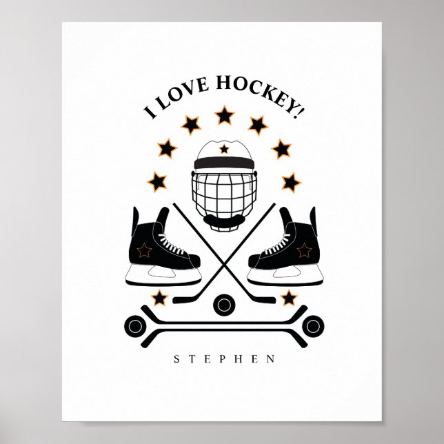 Póster Puesto de patrón de equipo deportivo de hockey bla (Frente)