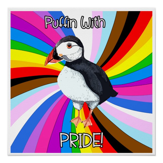 Póster ¡Puffin Con Orgullo! - LGBTQ+ (Anverso)