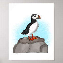 Póster Puffin dibujado a mano