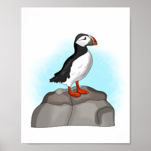 Póster Puffin dibujado a mano