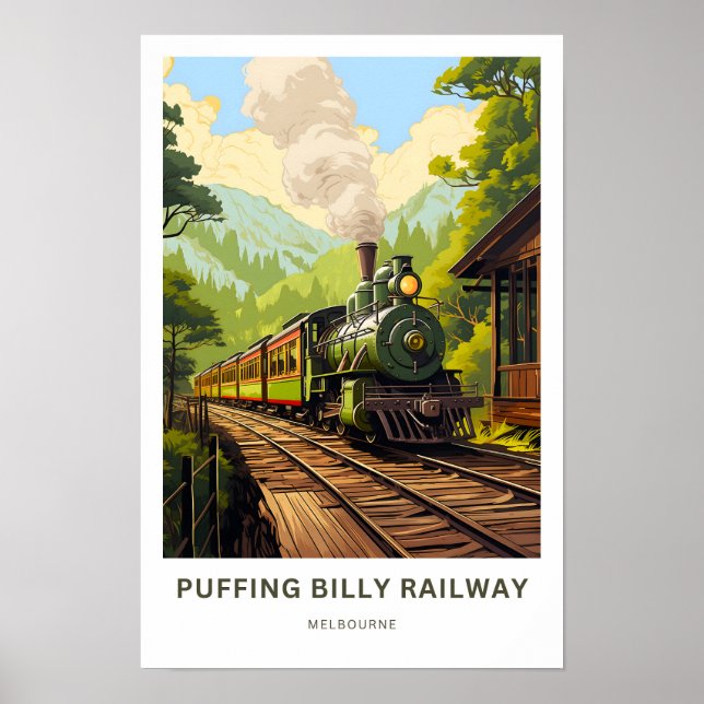 Póster Puffing Billy Railway Melbourne Travel Print (Frente)