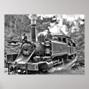 Póster Puffing Billy Viejo Tren al Vapor