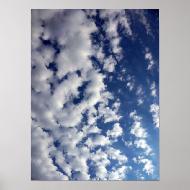 Póster Puffy Clouds On Blue Sky (Frente)