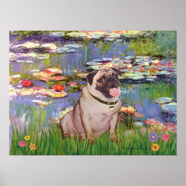 Póster Pug 2 (bermejo) - Lirios 2 (Frente)