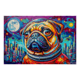 PÓSTER PUG ASTRONAUTA-VINIENDO A CASA 16