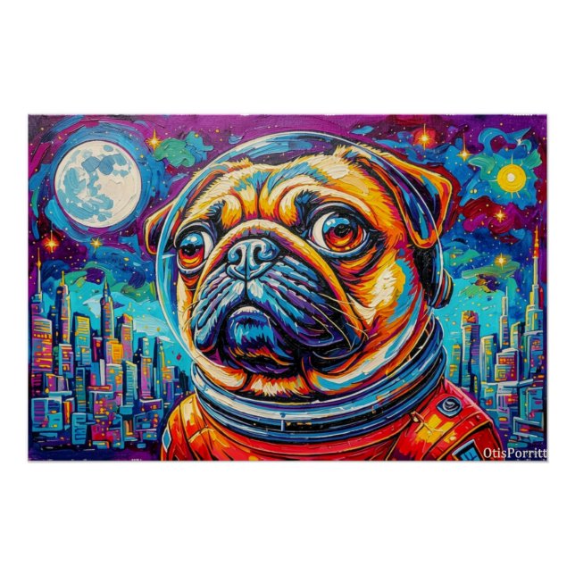 PÓSTER PUG ASTRONAUTA-VINIENDO A CASA 16 (Anverso)