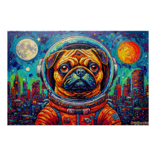 PÓSTER PUG ASTRONAUTA-VINIENDO A CASA 5