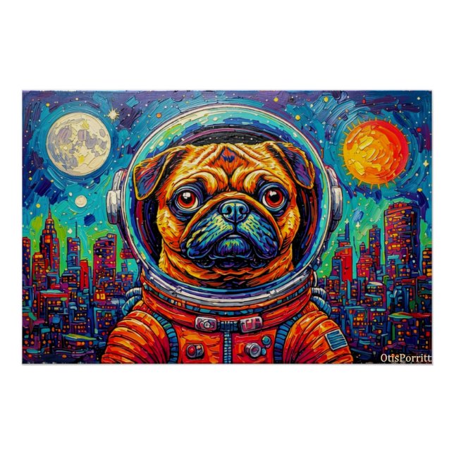 PÓSTER PUG ASTRONAUTA-VINIENDO A CASA 5 (Anverso)
