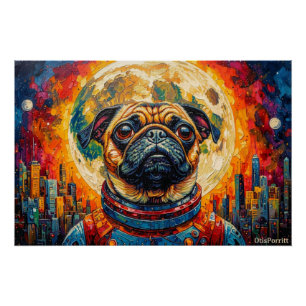 PÓSTER PUG ASTRONAUTA-VINIENDO A CASA 8