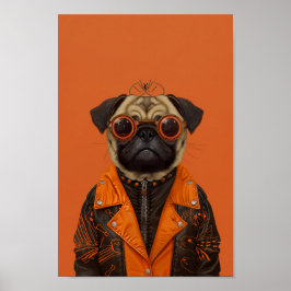 Póster Pug con estilo