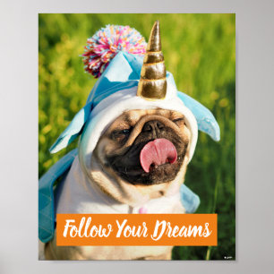 Póster Pug de Unicorn
