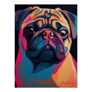Póster Pug Dog 001 - Bruno Pokopen