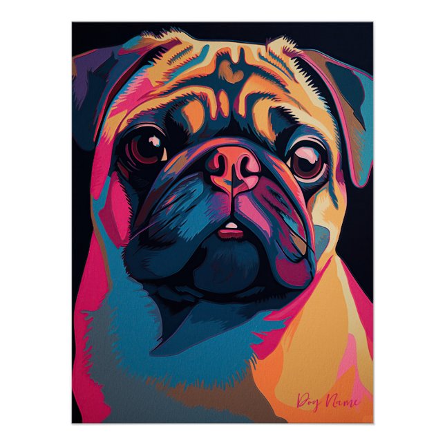 Póster Pug Dog 001 - Bruno Pokopen (Anverso)