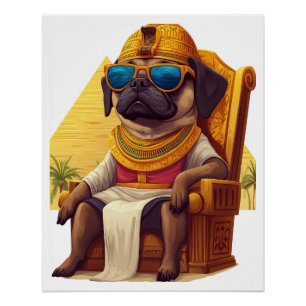 Póster Pug faraónico � Perro del Antiguo Egipto