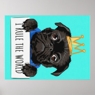 Póster Pug I Gobierna El Regalo Mundial, Gracioso Regalo 