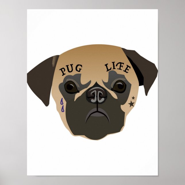 Póster Pug Lovers | Vida útil de cute pug (Frente)