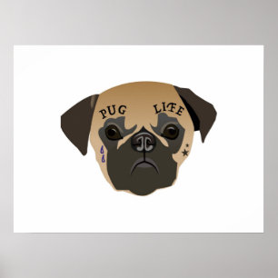 Póster Pug Lovers   Vida útil de cute pug