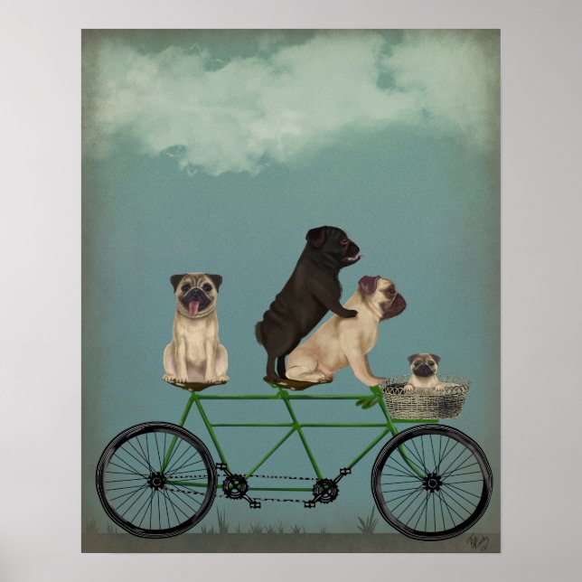 Póster Pug Tandem (Frente)