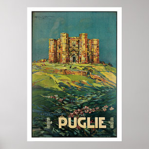 Póster Puglie, Apulia, Italy Vintage Travel