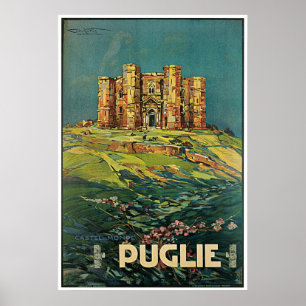 Póster "Puglie ( Apulia ) Vintage Italiano Afiche de Viaj