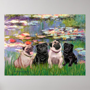 Póster Pugs (Cuatro) - Lilies2
