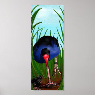Póster Pukeko and Chicks