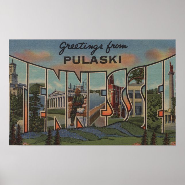 Póster Pulaski, Tennessee - Escenas de letras grandes (Frente)