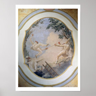 Póster Pulcinella en un Swing, 1797 (fresco)