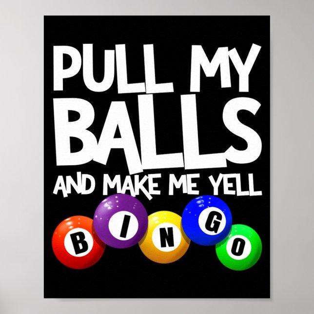 Póster Pull My And Make Me Yell Bingo Player Funny  (Frente)