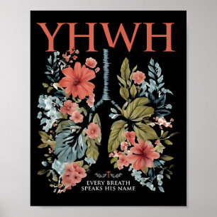 Póster Pulmón Floral Cristiano Nuestro Aliento Habla Su N