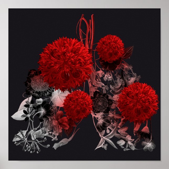 Póster Pulmones florales (Frente)