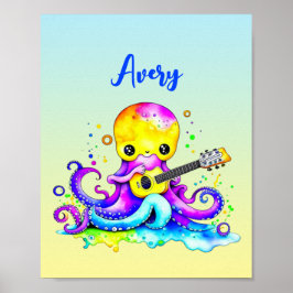 Póster Pulpito de dibujos animados personalizado tocando