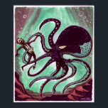 Póster "Pulpo"<br><div class="desc">Esta es una reproducción de la respuesta visual a la canción Octopus de Jonathan Coulton. Se dibujó mientras editaba,  escribía y grababa la canción en vivo en la red desde su apartamento de NYC.</div>