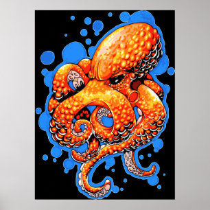 Póster Pulpo anaranjado