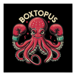 Póster Pulpo Boxeador - Boxtopus